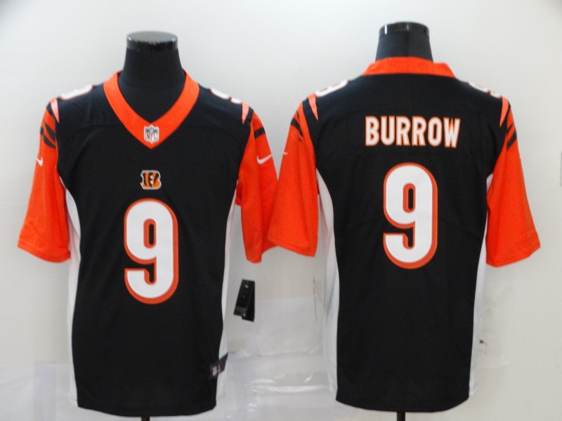 Cincinnati Bengals Limited Black Men burrow Jersey NFL Footballl #9 Vapor Untouchable